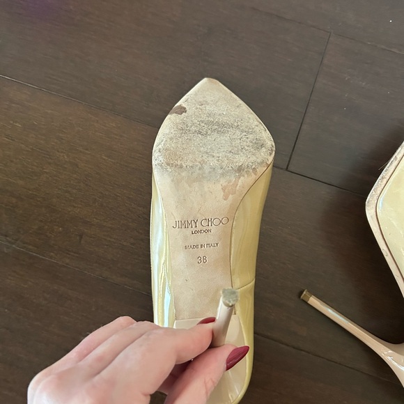 Jimmy Choo Nude Patent Leather Heels - Picture 5 of 5